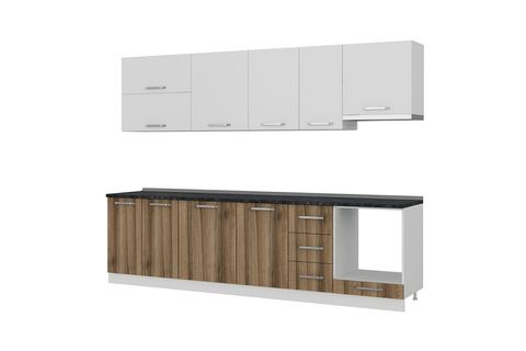 MİNAR LOTUS 290 CM MUTFAK DOLABI BEYAZ DORE 290-D8