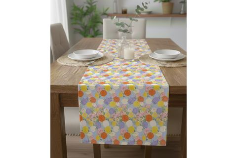 GÖKKUŞAĞI BAHÇESİ PAMUKLU MASA RUNNER, 0093 50X150