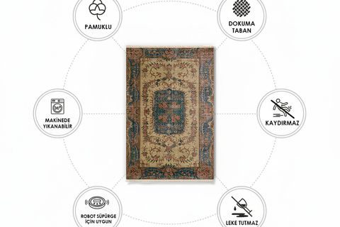 HÜNKAR MAVİSİ VİNTAGE DOKUMA TABAN HALI, 401 YNG, 180X280 CM