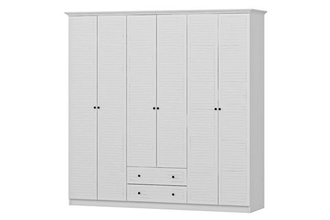 LİVO GARDIROP, BEYAZ, 6 KAPAKLI