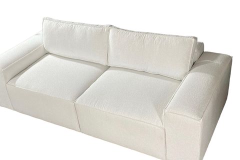 FRİD 2 MODÜL MODÜLER İKİLİ KANEPE, TEDDY, BEYAZ