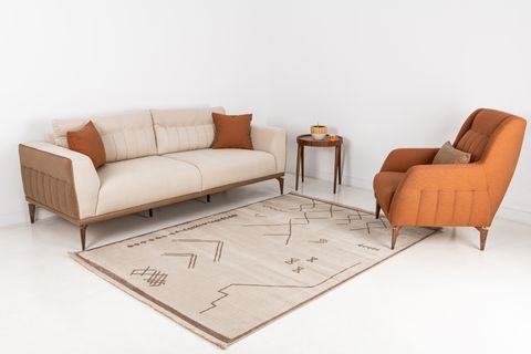 ANGORAHOME LİFE MAKİNE HALISI 6081, SAÇAKLI, BEJ, 200X300