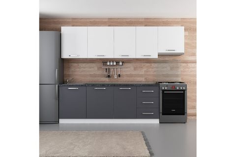 MİNAR ECE 280 CM MUTFAK DOLABI BEYAZ ANTRASİT 280-A4