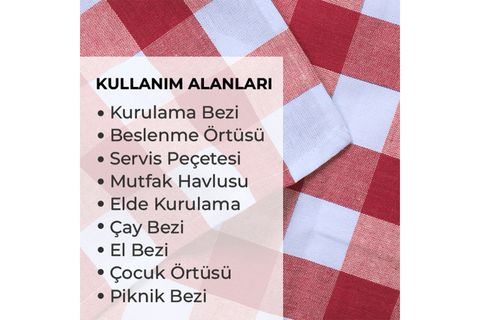 TUABLE KARELİ MUTFAK KURULAMA BEZİ AMERİKAN SERVİS, ALTILI