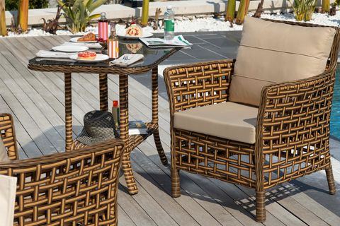 PAVİA RATTAN İKİLİ BAHÇE MOBİLYASI, KAHVERENGİ