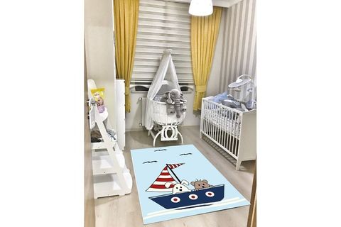 JUNGLE HALI KAYIKÇI TAVŞAN ÇOCUK HALISI 150X200