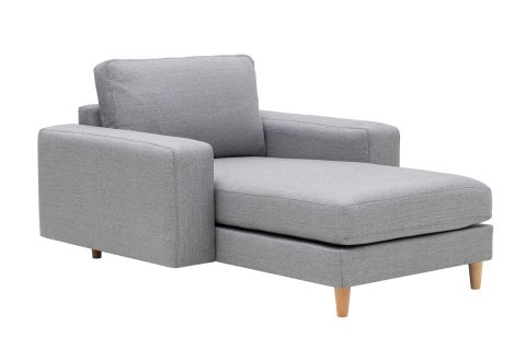 MERLİN DAYBED, KALIN KOL, NATUREL AYAK, KETEN KUMAŞ, GRİ