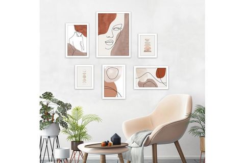 ALTILI ABSTRACT ÇERÇEVELİ POSTER PANO SETİ 1