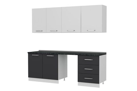 MİNAR 220 CM MUTFAK DOLABI BEYAZ ANTRASİT 220 A12
