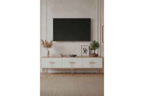 İDA TV SEHPASI, SAFİRMEŞE BEYAZ, 180 CM, TSA1815DB