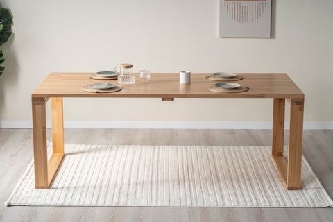ATLAS MASİF YEMEK MASASI, NATURAL, 90X200