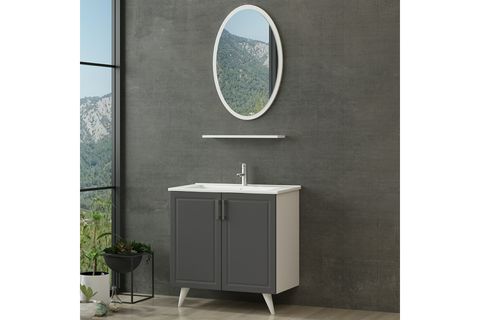 SANYA BANYO DOLABI 85CM AY2K 1EA1R ETJ BEYAZ ANTRASİT