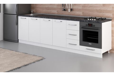MİNAR 280 CM MUTFAK DOLABI BEYAZ 280-B9-ALT MODÜL