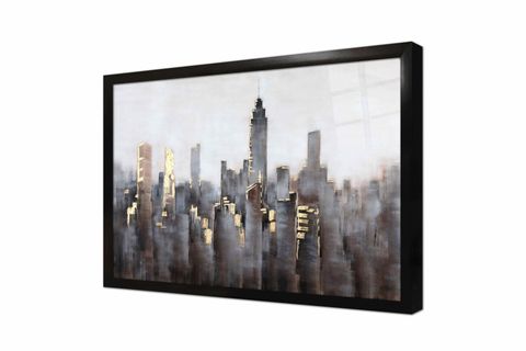 MODERN ŞEHİR MANZARASI ÇERÇEVELİ CAM TABLO, 30X40, C02000650