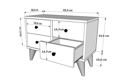 YUSUF KOMODİN, 4 ÇEKMECELİ AYAKLI, KMD-1067-Ç