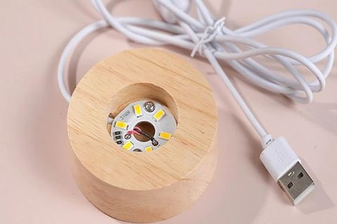 LİVAVA IŞIKLI AHŞAP STANDLI ÇİÇEK CAM KÜRE USB Lİ, 6X7
