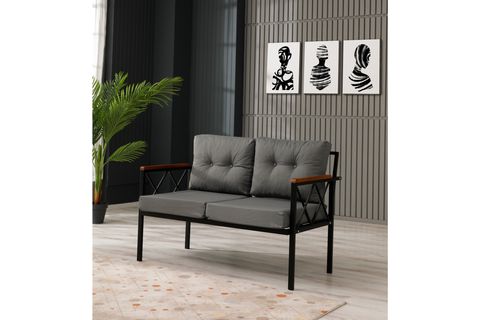 LİMNİ HOME BAHÇE BALKON ÇAY SETİ KOLTUK TAKIMI, SİYAH