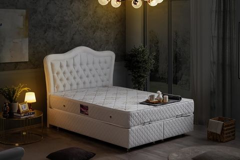 CAMELLİ NEW BAZA BAŞLIK VE YATAK SETİ, BEYAZ, 90X200