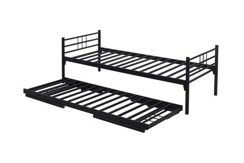 YAVRULU İKİZ METAL KARYOLA, SİYAH, 90X200