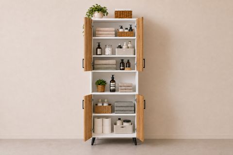 LİSTRA 4 KAPAKLI ÇOK AMAÇLI DOLAP, ÇAM BEYAZ, 170,8 CM