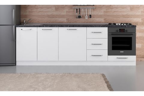 MİNAR 255 CM MUTFAK DOLABI BEYAZ 255-B3-ALT MODÜL