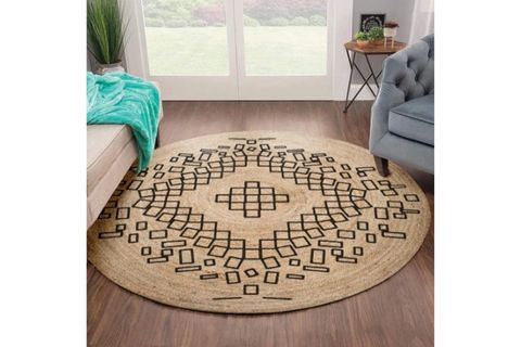 CARNAVAL 7 YUVARLAK BASKILI ÇİFT TARAFLI JÜT HALI, 80X80