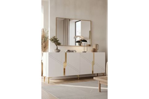 EVVA KONSOL VE TV SEHPASI BEYAZ GOLD 180 CM KA1828BG