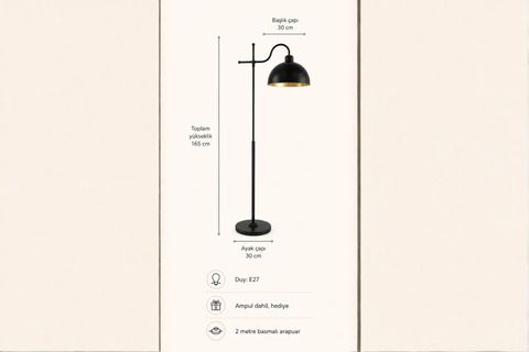 GLOREA METAL LAMBADER, ESKİTME SİYAH