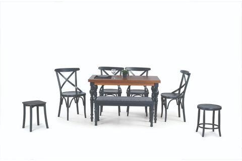 DAMLA MASA + TONET SANDALYE TABURE TAKIMI, ANTRASİT, 125X80