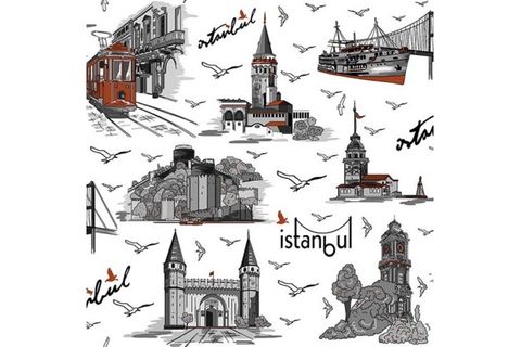 DEKOR VİSİON 1034A İSTANBUL DESENLİ DUVAR KAĞIDI  5 M²