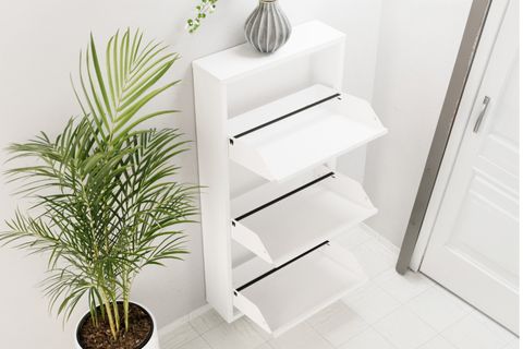 LİNEA METAL AYAKKABILIK, BEYAZ, 3 KAPAKLI