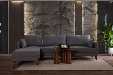 GLORİA KÖŞE KOLTUK, GRİ, SOL KÖŞE