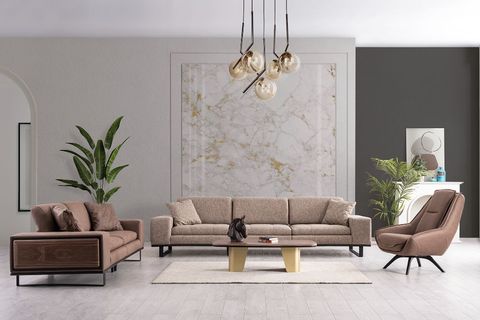 ARMANİ DÖRTLÜ KOLTUK, KOYU BEJ