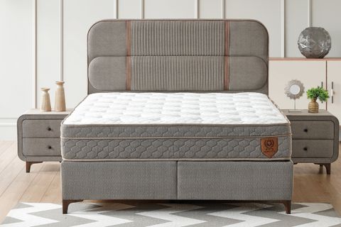 DARK BAZA BAŞLIK YATAK SETİ, AÇIK KAHVERENGİ, 160X200