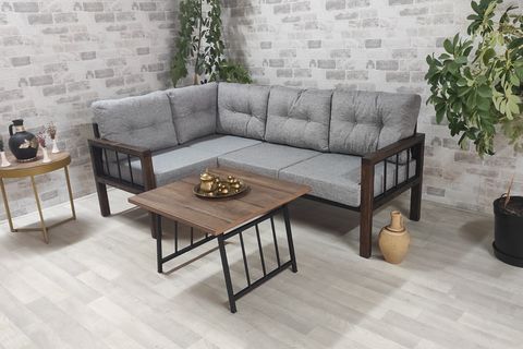 TRİO BALKON KÖŞE TAKIMI, GRİ, SİRU 1