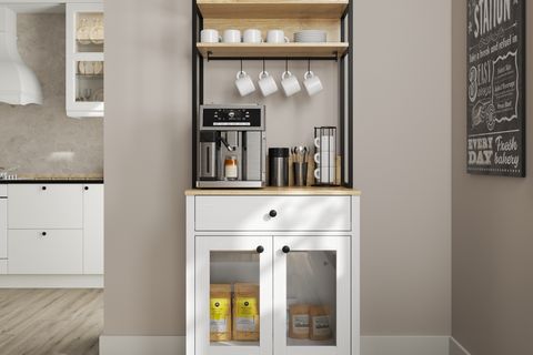 LUMERA KAHVE KÖŞESİ AİRFRY DOLABI, 2 KAPAKLI 1 ÇEKMECELİ, SİYAH