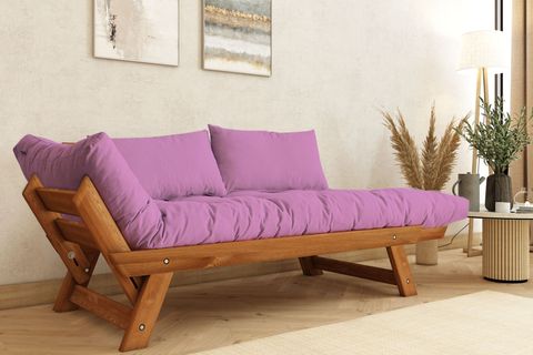 WOODESK ADALAR MASİF AHŞAP İKİLİ KANEPE, TİK-PEMBE, CPT8162-210