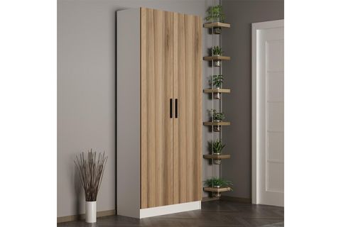 KALE 210 CM 2 KAPAKLI 2B RAF PORTMANTO, BEYAZ DORE