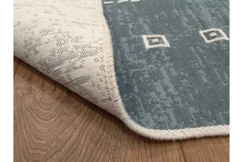 RİVER ÇİFT TARAFLI PAMUKLU YIKANABİLİR KİLİM, GRİ 120X180