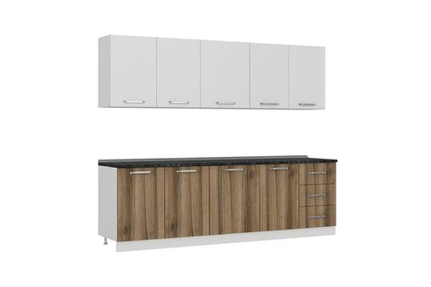 MİNAR DEFNE 260 CM MUTFAK DOLABI BEYAZ DORE 260-D2