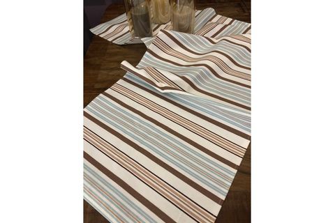 E&C KETEN KUMAŞ RUNNER, MAVİ ÇİZGİLİ, 40X140, RN 505