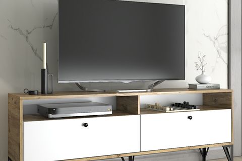 ASTREO TV ÜNİTESİ, ATLANTİK ÇAM BEYAZ, 160 CM