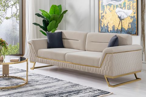 ARTOO SIRT MEKANİZMALI ÜÇLÜ KANEPE, BEJ