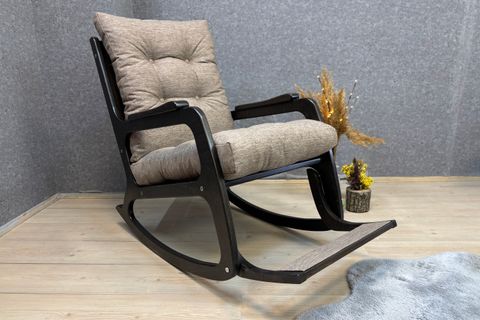 KONTES SALLANAN SANDALYE, KETEN KAHVE, WENGE SİYAH