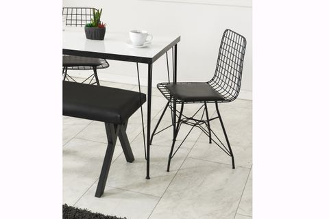 ARMİN MUTFAK MASASI VE BENCH TAKIMI, BEYAZ, 120X80