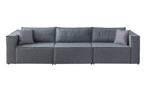 SOFT SIRT MİNDERLİ KİTAPLIKLI MODÜLER KÖŞE KOLTUK TAKIMI, KETEN, GRİ