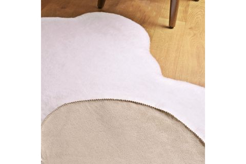 YIKANABİLİR POST PELUŞ ÇOCUK HALISI, BEYAZ, 75X100