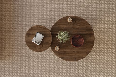 PRİVATE DEKORATİF CEVİZ MERMER ORTA SEHPA İSKANDİNAV, CEVİZ