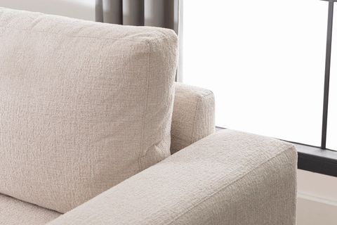 MERLİN MİNİ KÖŞE KOLTUK, NATUREL AYAK, KALIN KOL, ŞÖNİL KUMAŞ, KREM