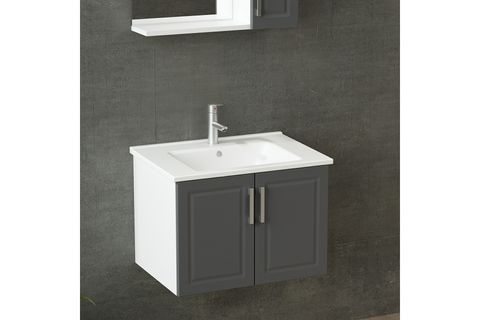 SANYA BANYO DOLABI 65CM AS2K 1K1A ETJ BEYAZ ANTRASİT